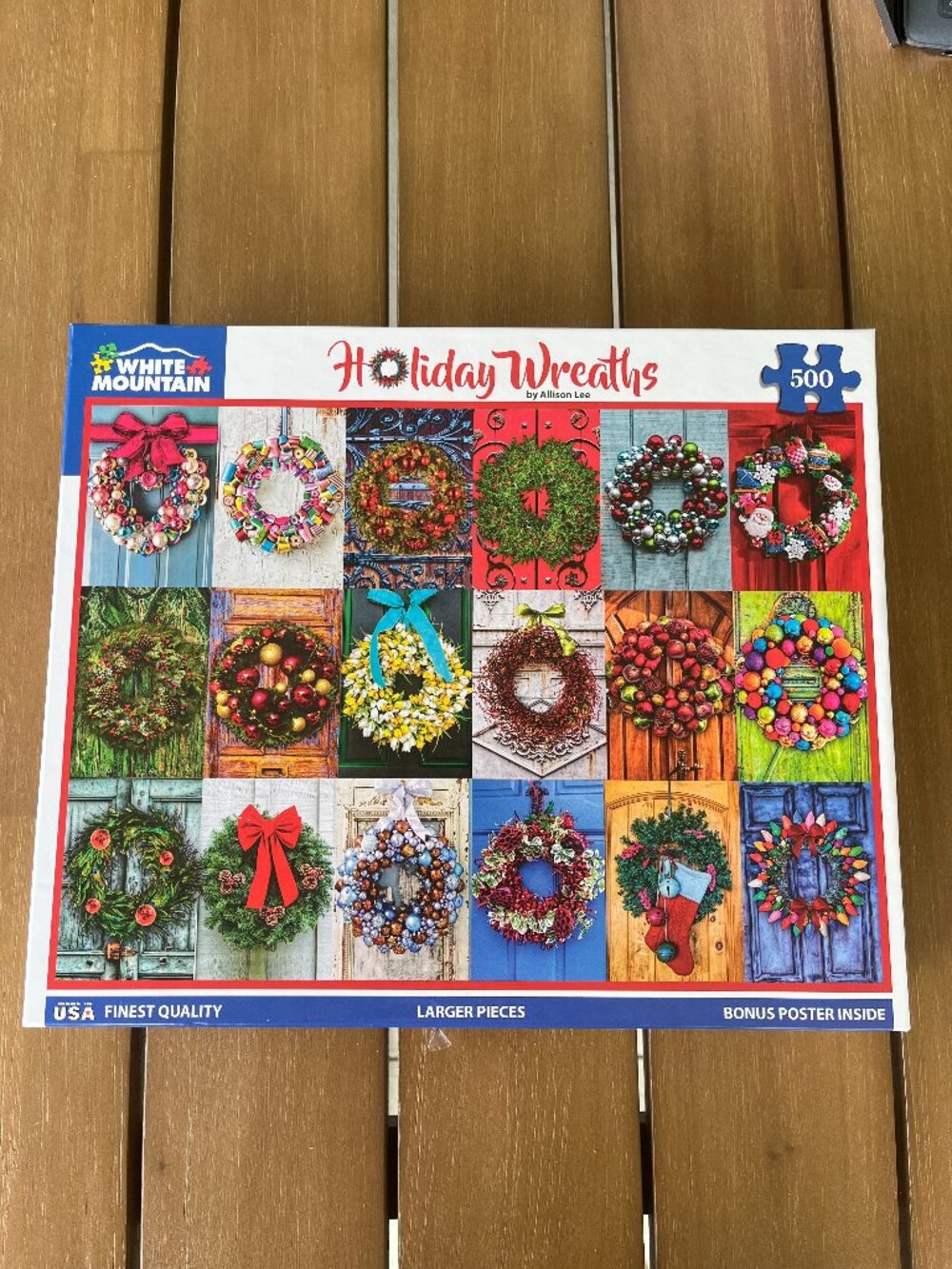 White Mountain Holiday Wreaths 500 Piece Puzzle